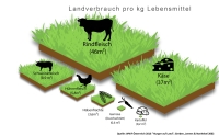 landverbrauch verschiedene lebensmittel klein